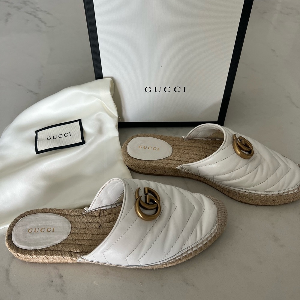 Gucci White Marmont Espadrilles